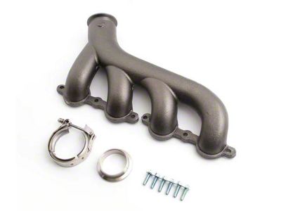 Cast Iron Exhaust Manifold with V-Band Clamp; Passenger Side; Raw (02-12 V8 Sierra 1500)