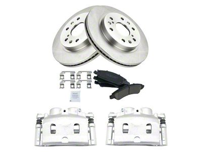 Ceramic 6-Lug Brake Rotor, Pad and Caliper Kit; Front (07-08 Sierra 1500)