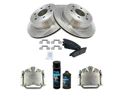 Ceramic 6-Lug Brake Rotor, Pad and Caliper Kit; Rear (07-13 Sierra 1500)