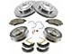 Ceramic 6-Lug Brake Rotor, Pad and Drum Kit; Front and Rear (07-08 Sierra 1500 w/ Rear Drum Brakes)