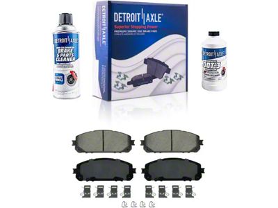 Ceramic Brake Pads with Brake Fluid and Cleaner; Rear Pair (14-18 Sierra 1500)