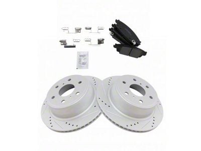 Ceramic Performance 6-Lug Brake Rotor and Pad Kit; Rear (14-18 Sierra 1500)