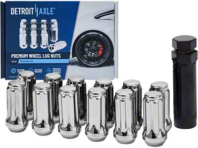 Chrome Lug Nuts with One Key; 14x1.5; Set of 24 (99-13 Sierra 1500)