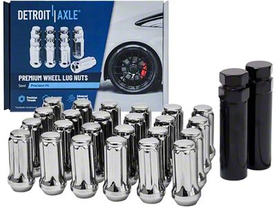 Chrome Lug Nuts with Two Keys; 14x1.5; Set of 24 (99-13 Sierra 1500)