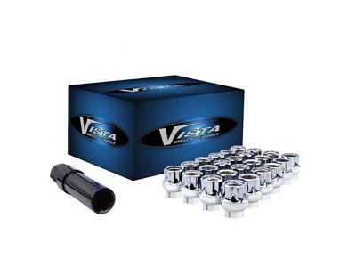 Chrome Open Acorn Spline ET Lug Nuts; M14x1.5; Set of 24 (99-26 Sierra 1500)