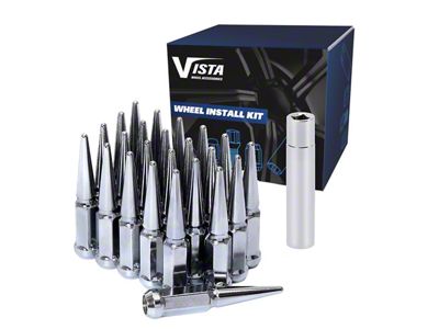 Chrome Spike Lug Nuts; M14x1.5; Set of 24 (99-26 Sierra 1500)