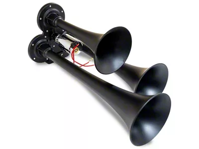 Compact Triple Air Horn System; Black; Zinc Alloy (Universal; Some Adaptation May Be Required)