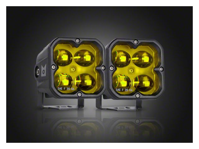 Concept Series 3-Inch Yellow Cube LED Pod Lights; Fog Beam (Universal; Some Adaptation May Be Required)