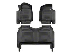 Custom Front and Rear Floor Mats; Black (19-23 Sierra 1500 Crew Cab)