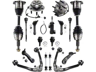 Front CV Axles with Front Upper Control Arms, Ball Joints, Sway Bar Links, Tie Rods, Idler Arm and Pitman Arm (99-06 4WD Sierra 1500)