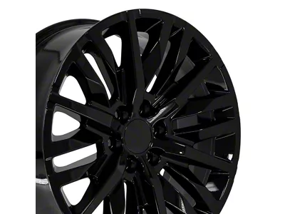 CV33 Gloss Black 6-Lug Wheel; 22x9; 28mm Offset (19-25 Sierra 1500)