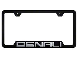 Denali Laser Etched Cut-Out License Plate Frame; Black (Universal; Some Adaptation May Be Required)