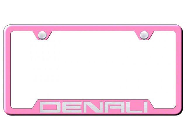 Denali Laser Etched Cut-Out License Plate Frame; Pink (Universal; Some Adaptation May Be Required)