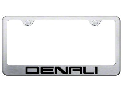 Denali Laser Etched License Plate Frame; Brushed (Universal; Some Adaptation May Be Required)