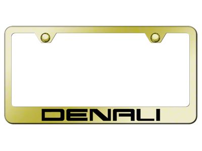 Denali Laser Etched License Plate Frame; Gold (Universal; Some Adaptation May Be Required)