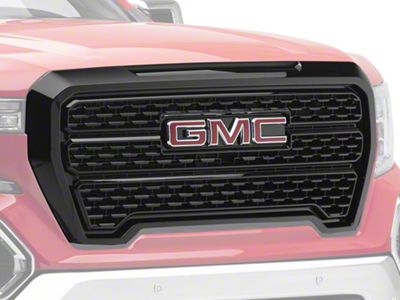 Denali Style Upper Replacement Grille; Gloss Black (19-21 Sierra 1500)