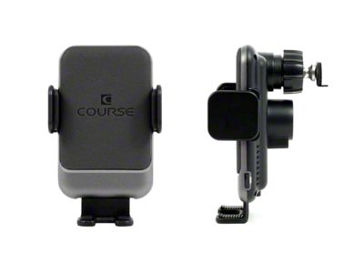 Direct Fit Phone Mount with Charging Auto Closing Cradle Head; Black (14-18 Sierra 1500)