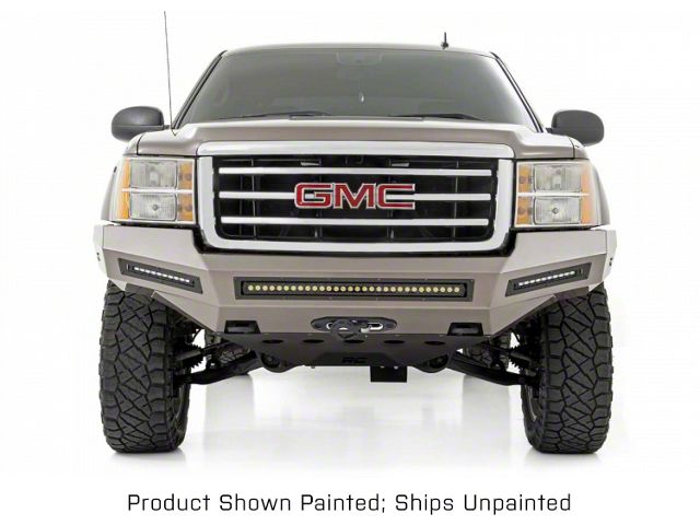 Rough Country DIY Pre-Runner Front Bumper with LED Lights; Bare Steel (07-13 Sierra 1500)