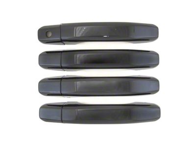 Door Handle Covers; Gloss Black (19-24 Sierra 1500)