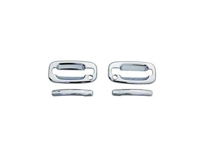 Door Handle Covers without Passenger Keyhole; Chrome (99-06 Sierra 1500 Regular Cab, Extended Cab)