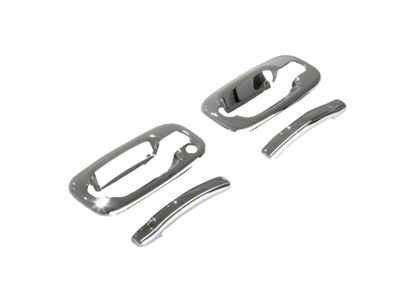 Door Handle Covers without Passenger Keyhole; Chrome (04-06 Sierra 1500 Crew Cab)
