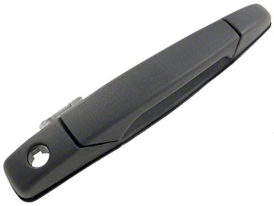Exterior Door Handle; Front Right; Metal; Plastic; Textured Black; With Keyhole; Without Chrome Lever (07-13 Sierra 1500)