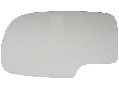 Door Mirror Glass; Without Backing Plate; Left; 6.375-Inch Tall; 9.8125-Inch Wide; Adhesive Style (99-06 Sierra 1500)