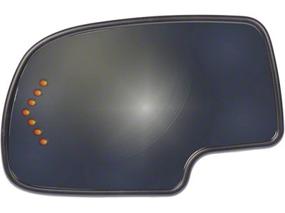 Door Mirror Glass; Plastic Backed; Left; Non-Electrchromatic; Power; Turn Signal; Heated (03-06 Sierra 1500)