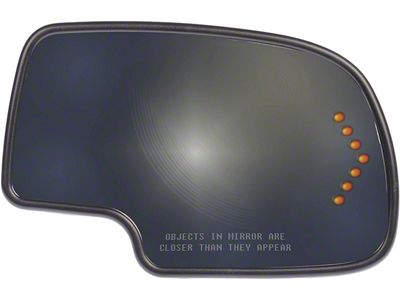 Door Mirror Glass; Plastic Backed ; Right; Power; Turn Signal; Heated (03-06 Sierra 1500)