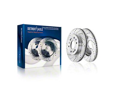 Drilled and Slotted 6-Lug Rotors; Front Pair (05-06 Sierra 1500 w/ Rear Drum Brakes; 07-18 Sierra 1500)