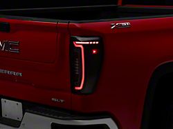 DRL LED Tail Lights; Black Housing; Clear Lens (19-25 Sierra 1500 w/ Factory LED Tail Lights)