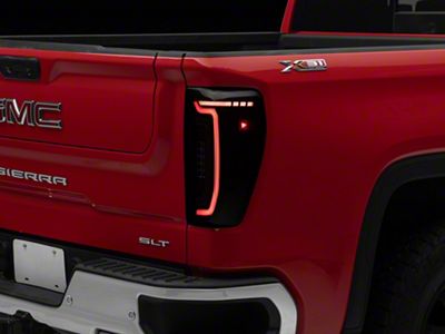 DRL LED Tail Lights; Black Housing; Smoked Lens (19-25 Sierra 1500 w/ Factory LED Tail Lights)