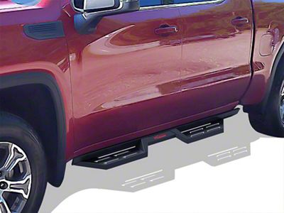Drop Down Style Nerf Side Step Bars; Matte Black (19-25 Sierra 1500 Crew Cab)