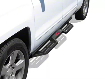 Drop Down Style Nerf Side Step Bars; Matte Black (07-18 Sierra 1500 Crew Cab)