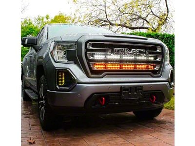 Dual 40-Inch Amber LED Light Bars with Grille Mounting Brackets (19-24 Sierra 1500)
