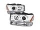 Dual Halo Projector Headlights with Bumper Lights; Chrome Housing; Clear Lens (99-06 Sierra 1500, Excluding Denali)