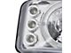 Dual Halo Projector Headlights with Bumper Lights; Chrome Housing; Clear Lens (99-06 Sierra 1500, Excluding Denali)