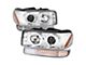 Dual Halo Projector Headlights with LED Sequential Turn Signals Bumper Lights; Chrome Housing; Clear Lens (99-06 Sierra 1500, Excluding Denali)