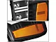 Dual U-Bar LED DRL Headlights with Amber Corners; Black Housing; Clear Lens (07-13 Sierra 1500)