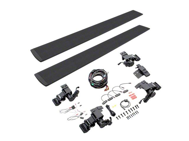 Go Rhino E-BOARD E1 Electric Running Boards; Protective Bedliner Coating (19-24 Sierra 1500 Double Cab)