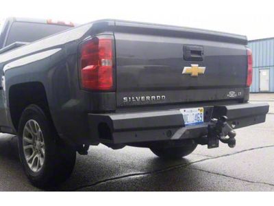 Elevation Rear Bumper; Fine Textured Black (14-18 Sierra 1500)