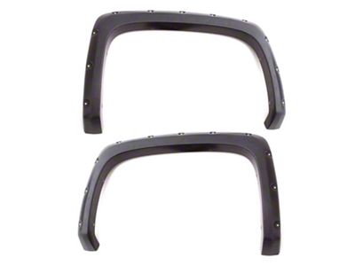 Elite Series Rivet Style Fender Flares; Rear; Smooth Black (19-24 Sierra 1500)