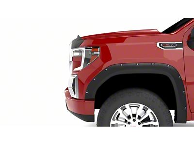 Elite Series Rivet Style Fender Flares; Front and Rear; Smooth Black (19-24 Sierra 1500)