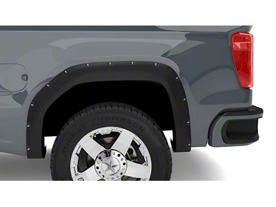 Elite Series Rivet Style Fender Flares; Front and Rear; Textured Black (19-24 Sierra 1500)