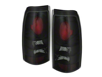 Euro Style Tail Lights; Black Housing; Smoked Lens (99-02 Sierra 1500 Fleetside)