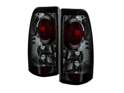 Euro Style Tail Lights; Chrome Housing; Smoked Lens (99-02 Sierra 1500 Fleetside)