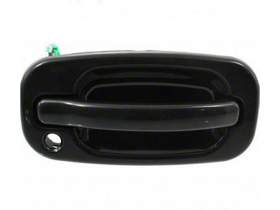 Replacement Exterior Door Handle with Key Hole; Smooth Black; Front Passenger Side (99-06 Sierra 1500)
