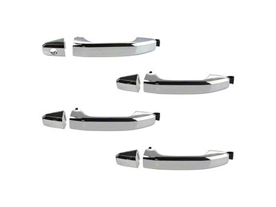 Exterior Door Handles; Front and Rear; Chrome (14-17 Sierra 1500 Crew Cab)