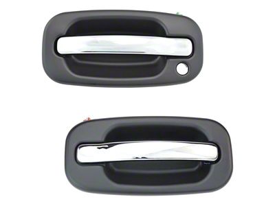 Exterior Door Handles; Front; Chrome and Black (99-06 Sierra 1500)