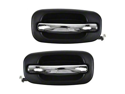 Exterior Door Handles; Rear; Chrome and Black (99-06 Sierra 1500)